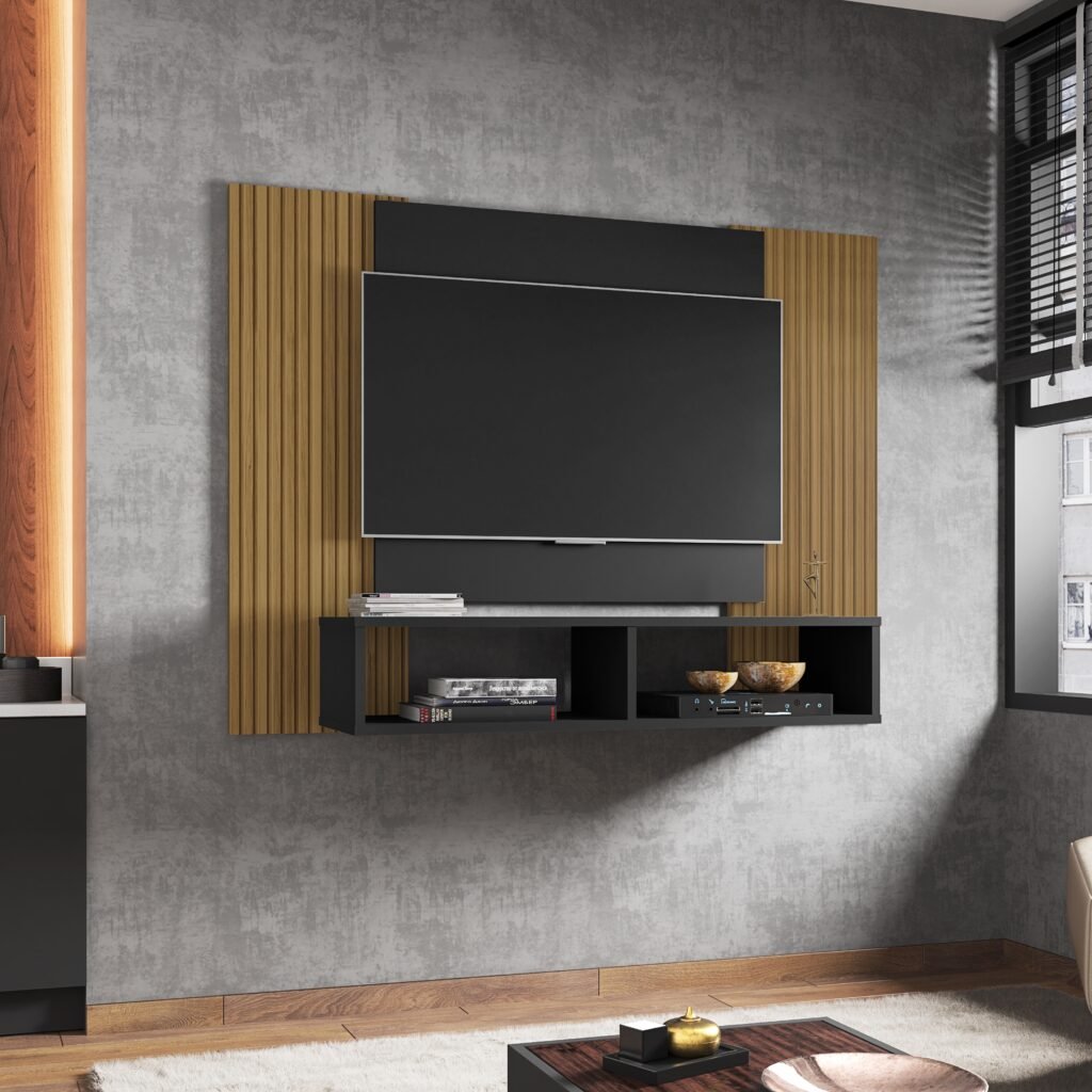 Painel até 47″ Navi Preto/Ripado – BECHARA