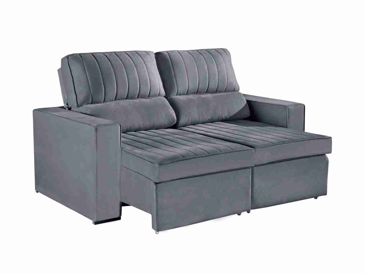 Estofado Retrátil Reclinável New Napoli da Idealle 185m em Veludo - Imagem 2