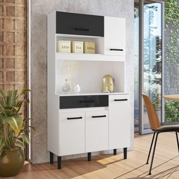 Kit Cozinha Magazin 90 Branco/Preto – NICIOLI