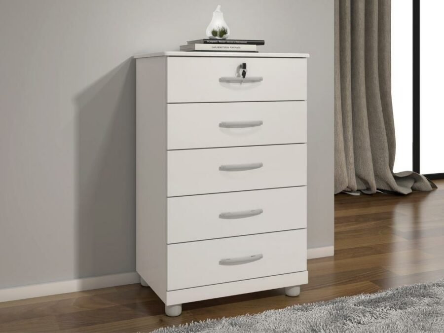 Cômoda 5 gavetas – Branco