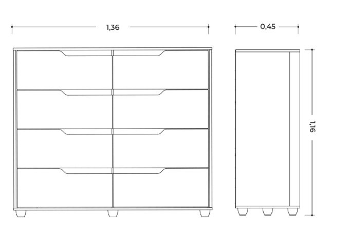 Cômoda Doble BRANCO/NATURE - Imagem 2