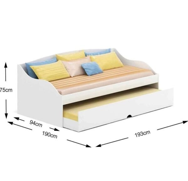 Sofa Cama Lais II com Cama Auxiliar 100% MDF - Branco - Image 3