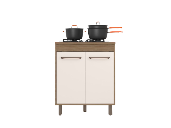 Balcão 70 para Cooktop 4 Bocas Barcelona Carvalho/Off White – POLIMAN