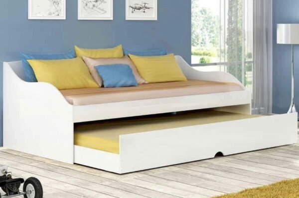 Sofa Cama Lais II com Cama Auxiliar 100% MDF - Branco - Image 2