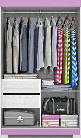 Guarda Roupa 2 Portas Samira ACP Lilás - Imagem 2