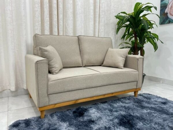 Sofá 2 lugares Slim 1.40m – Bege Linho