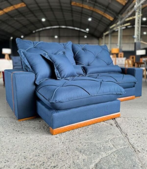 Sofá Retrátil e Reclinável Luanda/Isabella 2,50 m Linho Azul