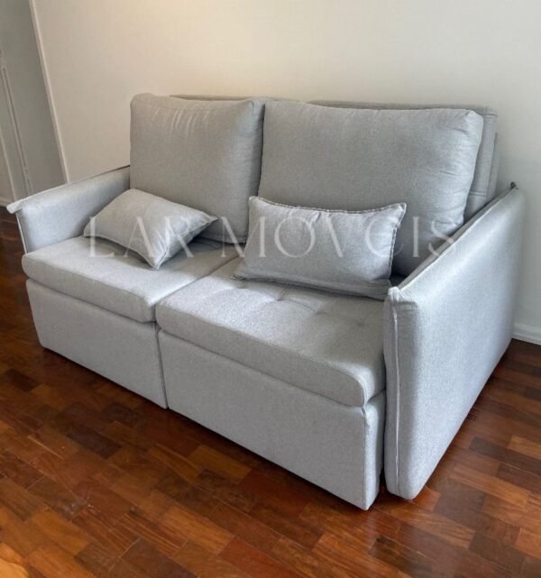 SOFA RETR MILANO 180CM LINHO CINZA