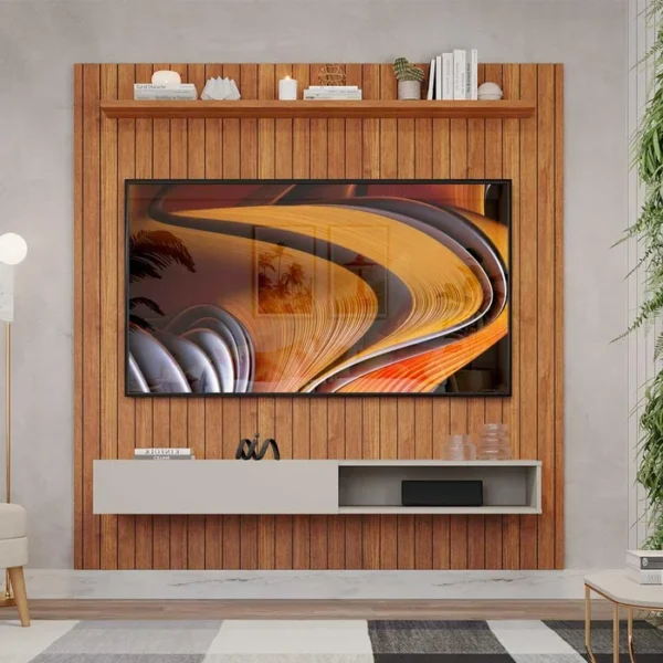 Painel Caravelas 1.8 para Tvs até 72 " - Cinamomo/Off White