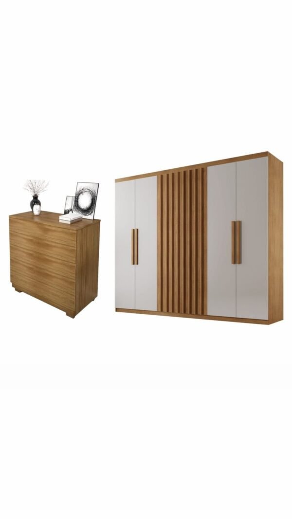 Guarda-Roupa 6 Portas Cairo 1,80  + Cômoda 5 Gavetas Fortaleza