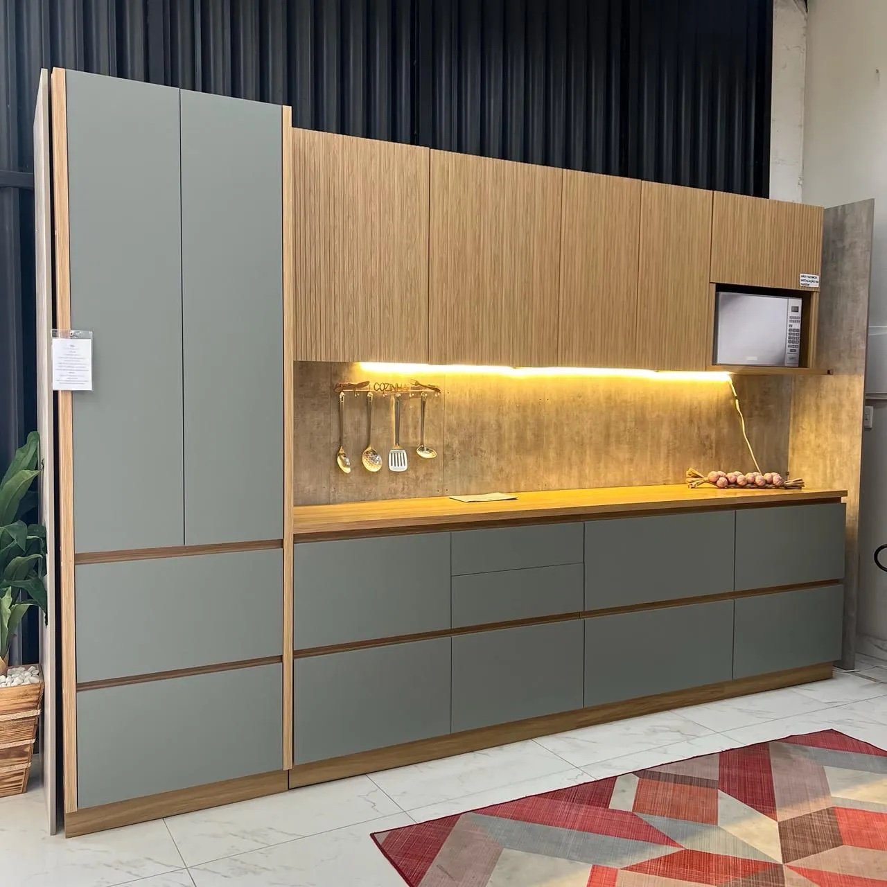 Cozinha Rainha da Nesher Modulada 7 Peças Nature/Verde