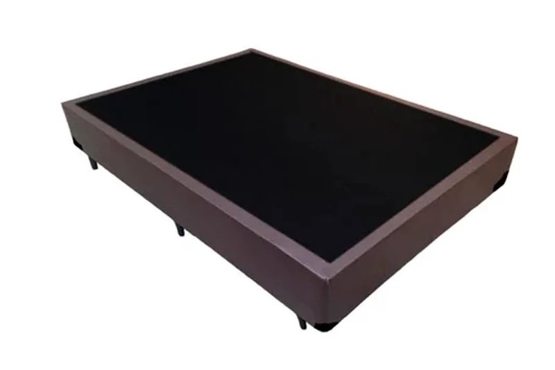 Base Box + Colchão Casal Classic Marrom Molas Superlastic - Imagem 2