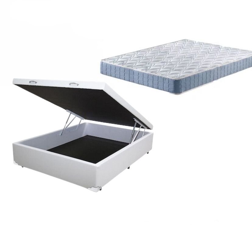 Colchao Casal Querubim + Base Bau casal blindada