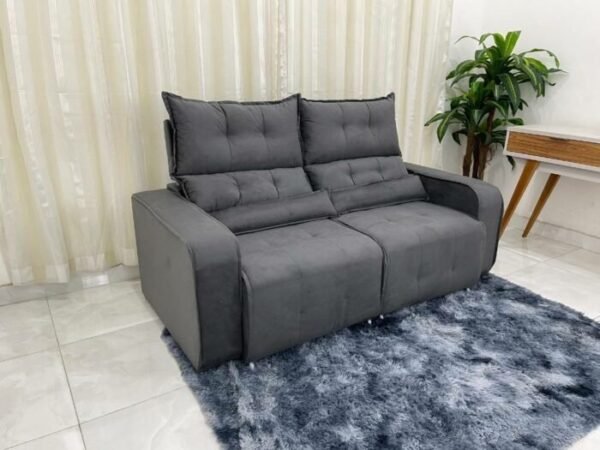 Sofá Retrátil e Reclinável Minas 1.80m – Cinza Veludinho