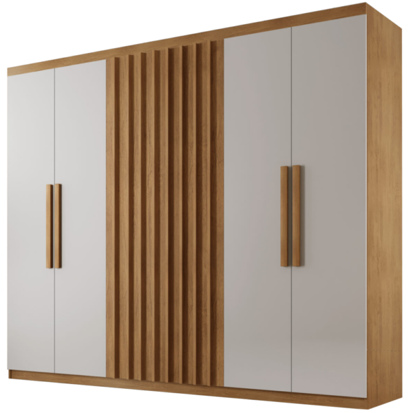 Guarda-Roupa 6 Portas Cairo 1,80 m Naturale/Off White