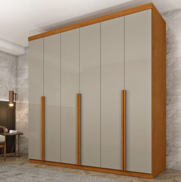 Guarda-Roupa 6 Portas Joinville 2,18 m Cinamono/Off White