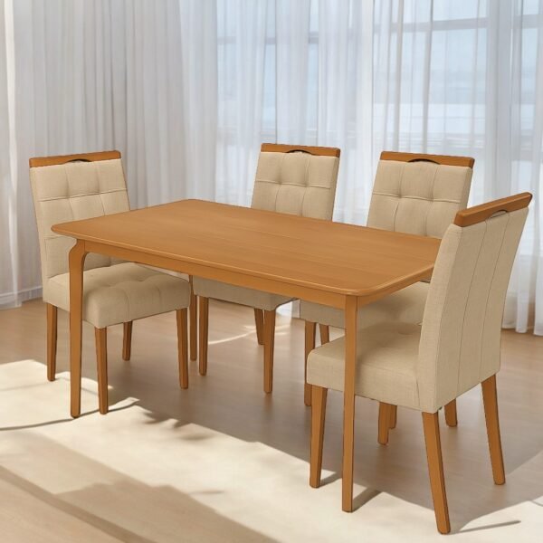 Mesa Alegra 120 Cinamomo com 4 Cadeiras