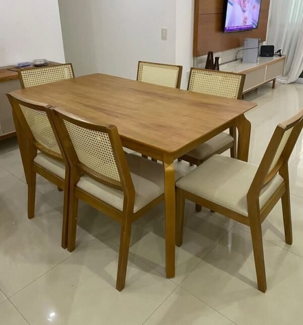 Mesa de Jantar Alegra 1.60×0.80 – 6 Cadeiras