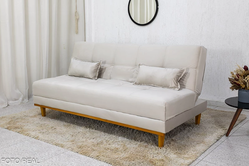 Sofá Cama Madrid Veludo Larg. 1.80m - Molas Bonnel