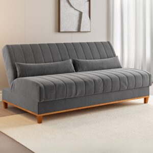 Sofá Cama Luna/Duna 1,80 m Veludo Cinza Grafite