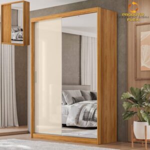 Guarda-Roupa 2 Portas Riva 1,535 m Cinamon/Off White/Cinamomo