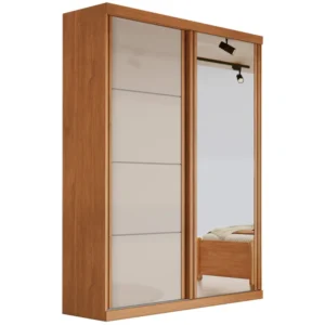 Guarda Roupa Buzios Bianchi Solteiro com Espelho 2 Portas 2 Gavetas