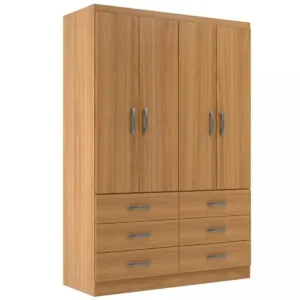 Guarda Roupa Treviso Evidencia Solteiro 4 Portas 6 Gavetas