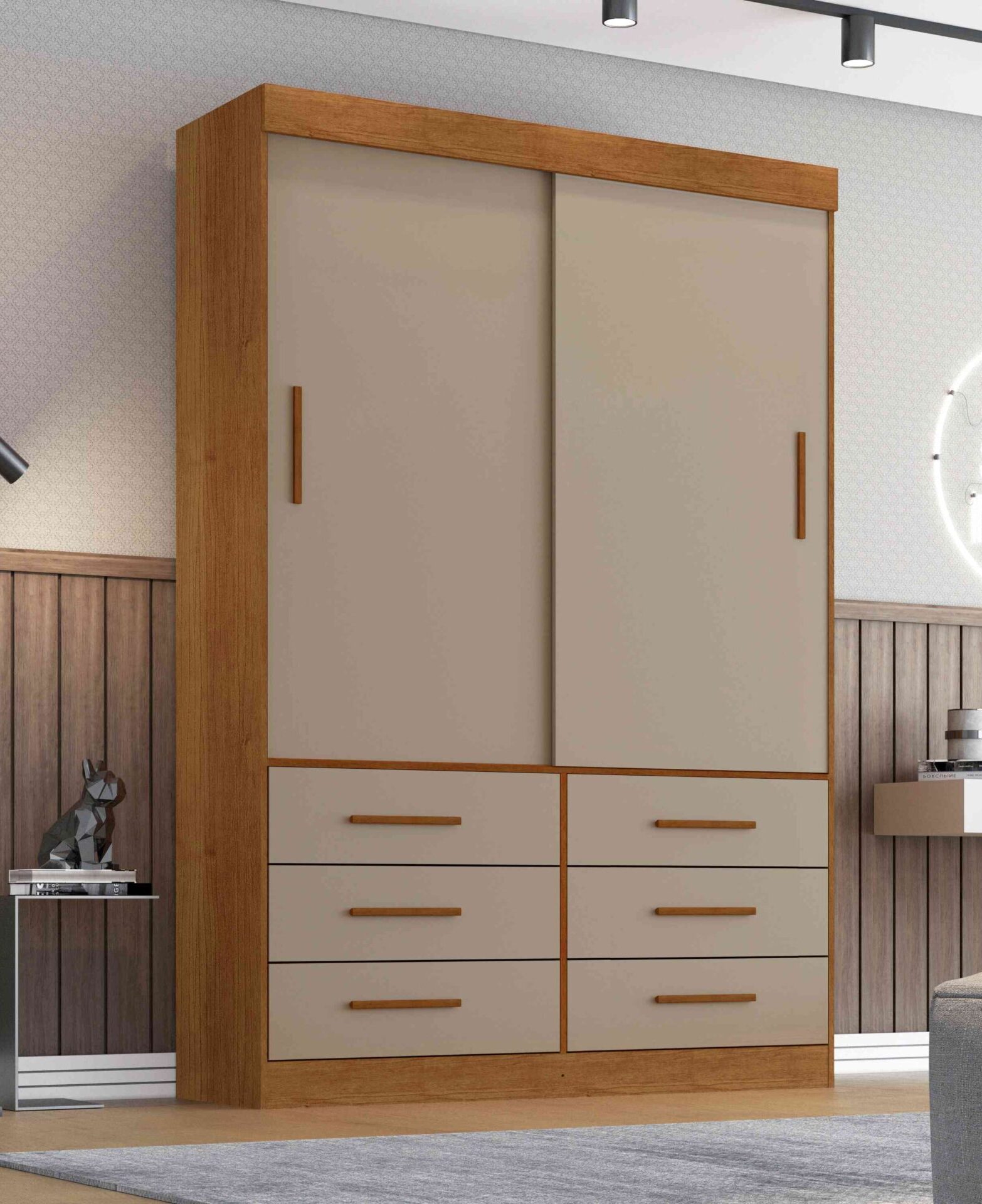 Roupeiro Star 2P6G Cinamomo.Off White Salleto