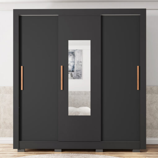 Guarda-Roupa 3 Portas Chile 1,914 m Preto