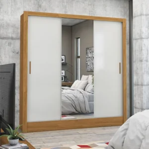 Guarda-Roupa 3 Portas Dubai/Santiago Plus Cinamomo/Branco