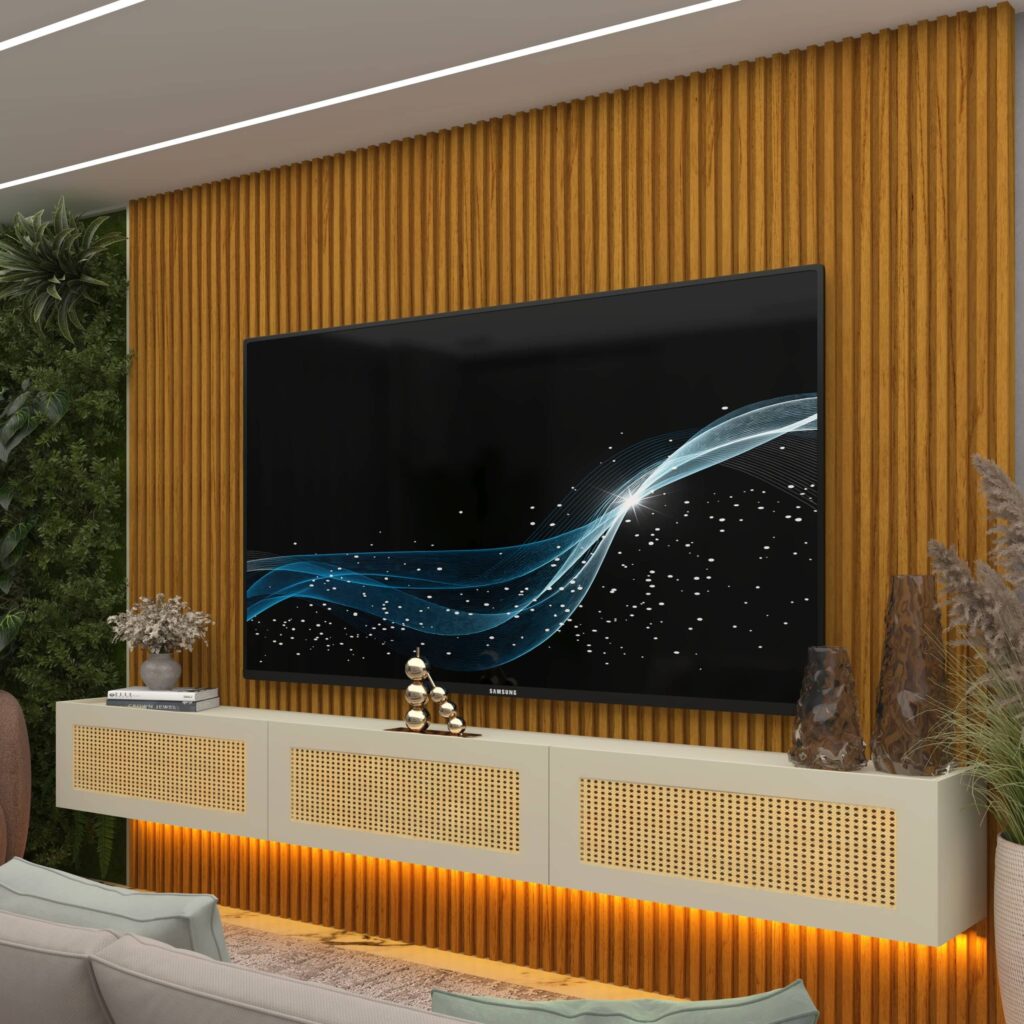 Home Suspenso até 85″ Supremo Ripado 218 Off White com Nicho Native Off White – GELIUS - Imagem 2