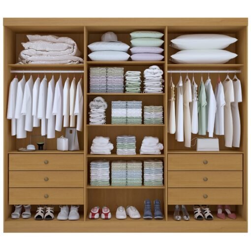 Guarda-Roupa 6 Portas Monte Carlo 2,32 m Cinamomo/Off White – D’DORO - Imagem 2