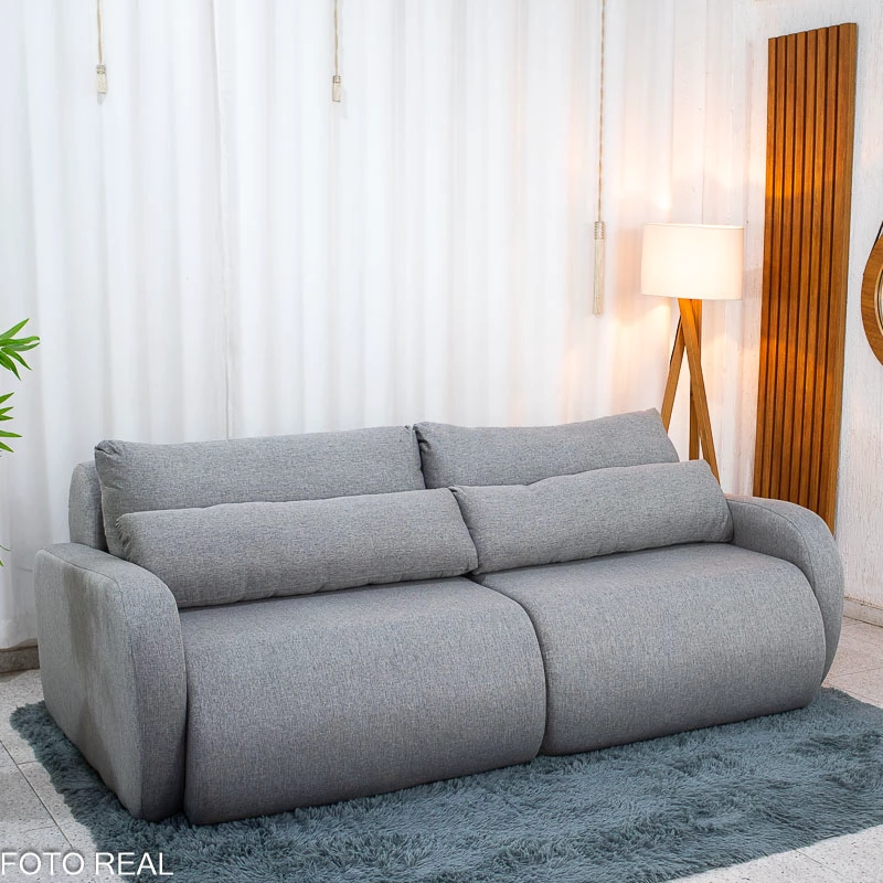 Sofá Retrátil Bellagio Larg. 2.25m Linho Cinza - Imagem 3