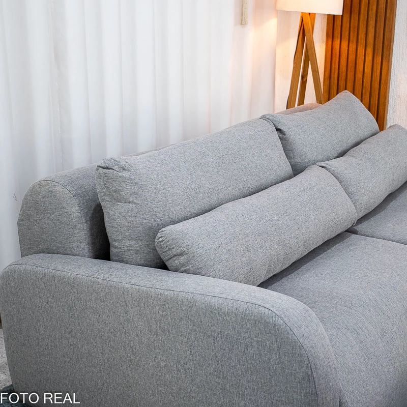 Sofá Retrátil Bellagio Larg. 2.25m Linho Cinza - Imagem 2