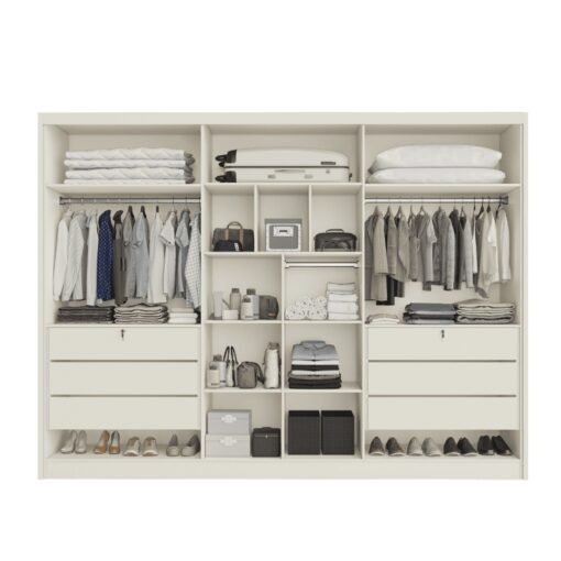 Guarda Roupa 6 Portas Madri (6 Portas Reflecta) 2,795 m Off White – MÓVEIS EUROPA - Imagem 2