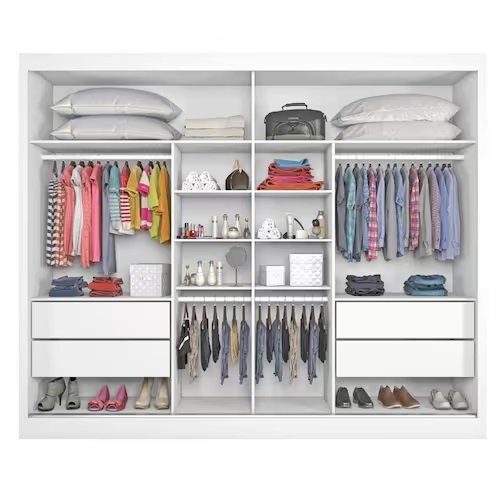 Guarda-Roupa 2 Portas Atlanta 2,06 m Branco Acetinado – MÓVEIS EUROPA - Imagem 2